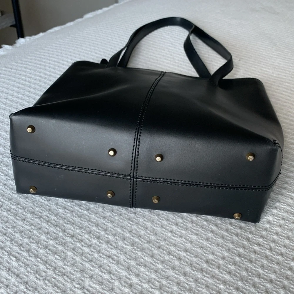 Cristian made in Italy black leather tote bag